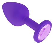 Фиолетовая силиконовая пробка с сиреневым кристаллом - 7,3 см. - фото, цены