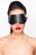 Черная кожаная маска без прорезей для глаз - фото, цены