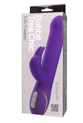 Фиолетовый вибратор со стимулятором клитора Rabbit Tres Chic - 23 см. - фото, цены