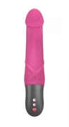 Розовый вибратор с чуть загнутой головкой Mr Boss - 20,2 см. - фото, цены