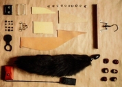 Анальная пробка черного цвета с черным лисьим хвостом - фото, цены