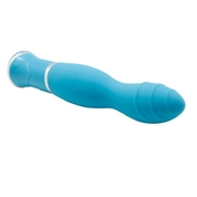 Голубой вибратор Ecstasy Rippled Vibe - 19,5 см. - фото, цены