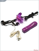Фиолетовый клиторальный стимулятор-бабочка с 7 режимами вибрации - фото, цены