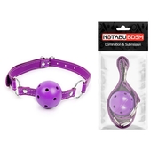 Фиолетовый кляп-шарик на регулируемом ремешке с кольцами - фото, цены