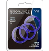 Набор из 3 синих эрекционных колец Vs1 Pure Premium Silicone Cock Rings - фото, цены