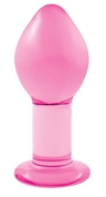 Большая розовая стеклянная анальная пробка Crystal Plug - 10 см. - фото, цены