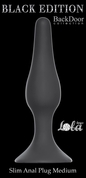 Чёрная анальная пробка Slim Anal Plug Medium - 11,5 см. - фото, цены