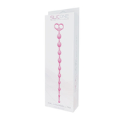 Розовая анальная цепочка из 10 звеньев Anal Juggling Ball Silicone - 33,6 см. - фото, цены