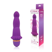 Фиолетовый силиконовый вибратор Cosmo - 14 см. - фото, цены