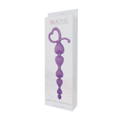 Фиолетовая анальная цепочка с звеньями-сердечками Hearty Anal Wand Silicone - 18 см. - фото, цены