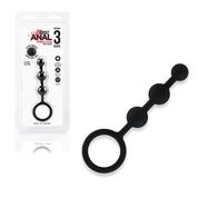 Черные силиконовые анальные бусы Silicone Anal Beads - 14 см. - фото, цены