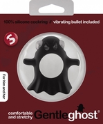 Чёрное эрекционное виброкольцо Gentle Ghost Cockring в виде привидения - фото, цены