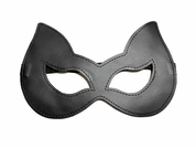 Черная лаковая маска с ушками из эко-кожи - фото, цены