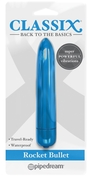 Голубая гладкая вибропуля Rocket Bullet - 8,9 см. - фото, цены