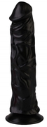 Черный реалистичный вибромассажер №9 с проводным пультом - 19,5 см. - фото, цены