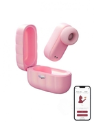 Розовый вакуумный стимулятор клитора Alggie Earphone с управлением через приложение - фото, цены