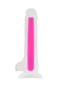 Прозрачно-розовый фаллоимитатор, светящийся в темноте, Clark Glow - 22 см. - фото, цены