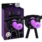 Фиолетовый страпон на черных трусиках Harness and Probe - 16,5 см. - фото, цены