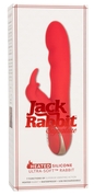 Красный вибромассажер-кролик с функцией нагрева Heated Silicone Ultra-Soft Rabbit - 21,5 см. - фото, цены