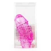 Розовая насадка со стимуляторами ануса и клитора - 12,5 см. - фото, цены