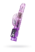 Фиолетовый вибратор High-Tech fantasy с клиторальным лепестком - 21 см. - фото, цены
