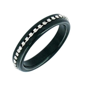 Чёрное эрекционное кольцо со стразами Magic Diamond - фото, цены