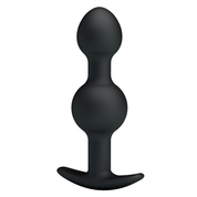 Чёрные силиконовые анальные шарики - 10,4 см. - фото, цены