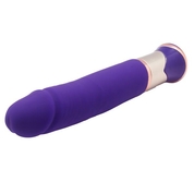 Фиолетовый перезаряжаемый вибратор Ecstasy Deluxe Greedy Dong - 19,5 см. - фото, цены