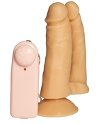 Двойной анально-вагинальный вибратор с присоской - 14 см. - фото, цены
