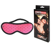 Розово-черная текстильная маска на резиночке - фото, цены