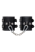 Черные наручники с двумя ремнями и красной подкладкой - фото, цены