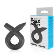 Черное силиконовое эрекционное кольцо Sex Expert - фото, цены