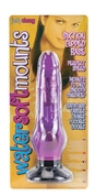 Фиолетовый водонепроницаемый вибромассажер на присоске - 17,5 см. - фото, цены