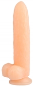 Телесный фаллоимитатор-огурец на присоске - 25 см. - фото, цены
