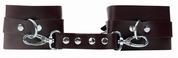 Бордовые наручники с фиксацией на двух карабинах - фото, цены