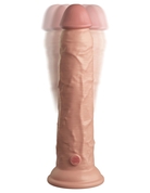 Телесный вибратор-реалистик на присоске 9’’ Vibrating Silicone Dual Density Cock - 24,8 см. - фото, цены