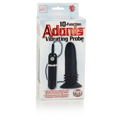 Чёрная анальная пробка 10-Function Adonis Vibrating Probes - 14 см. - фото, цены