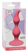 Розовая анальная пробка Curved Anal Plug Pink - 12,5 см. - фото, цены