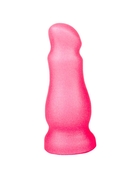 Розовая анальная пробочка с приплюснутым кончиком - 13 см. - фото, цены