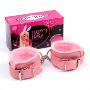 Стильные розовые наручники с мягкой подкладкой - фото, цены