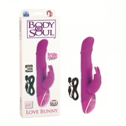 Розовый вибратор хай-тек Body Soul Love Bunny - 19,5 см. - фото, цены
