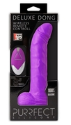 Фиолетовый вибратор на присоске Purrfect Silicone Deluxe Remote Vibe 8in - 20 см. - фото, цены