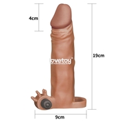 Коричневая вибронасадка-удлинитель на пенис Add 2 Pleasure X Tender Vibrating Penis Sleeve - 19 см. - фото, цены