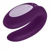 Фиолетовый вибратор для пар Double Joy с управлением через приложение - фото, цены