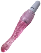 Розовый анальный вибратор с пупырышками - 22 см. - фото, цены