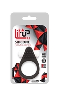 Чёрное эрекционное кольцо Lit-up Silicone Stimu Ring 1 Black - фото, цены