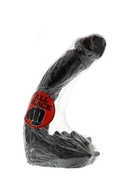 Анальный фаллоимитатор с мошонкой, покрытой шишечками, All Black - 19 см. - фото, цены