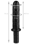 Черный анальный стимулятор с ромбиками - 31 см. - фото, цены