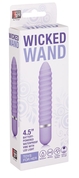 Фиолетовый ребристый мини-вибратор Neon Wicked Wand Purple - 11,4 см. - фото, цены