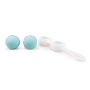 Бело-голубые вагинальные шарики Jiggle Balls - фото, цены